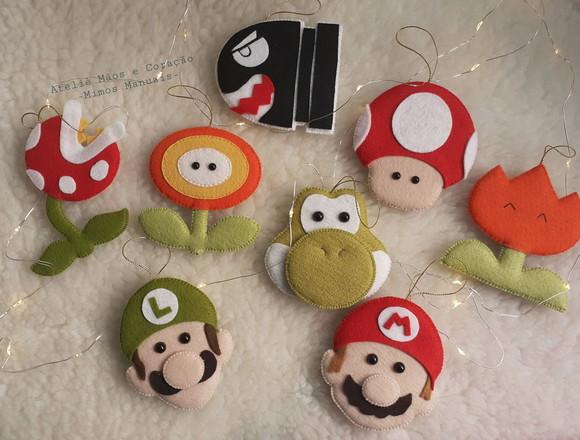 Kit Pingente de Natal Mário Bros