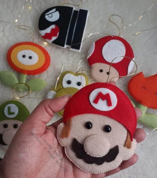 Kit Pingente de Natal Mário Bros