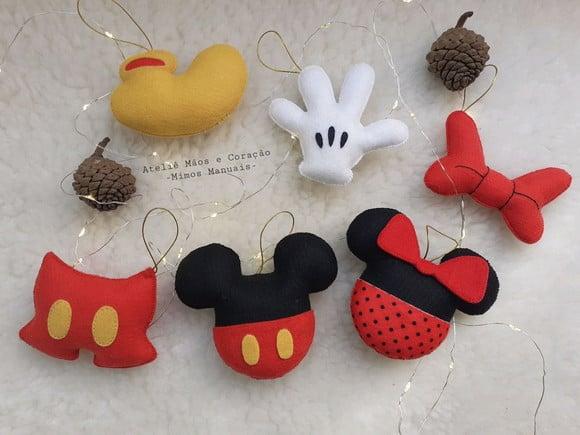 Kit Pingente de Natal Mickey e Minnie