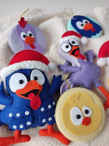 Pingentes de Natal |galinha Pintadinha em Feltro