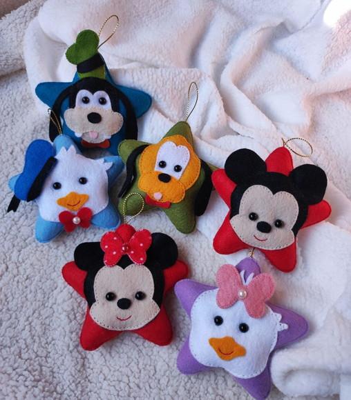 Pingentes de Natal Estrela Turma do Mickey