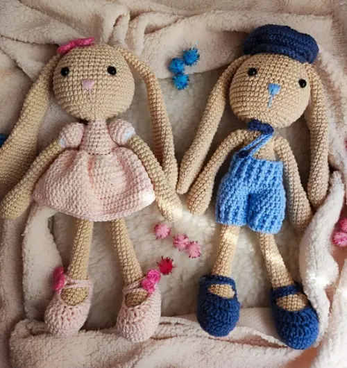 Casal Coelhos Amigurumi