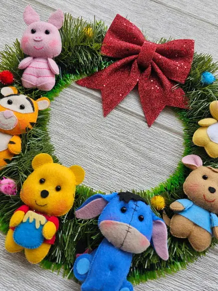 Guirlanda Natal + 7 Pingentes Ursinho Pooh e Amigos.