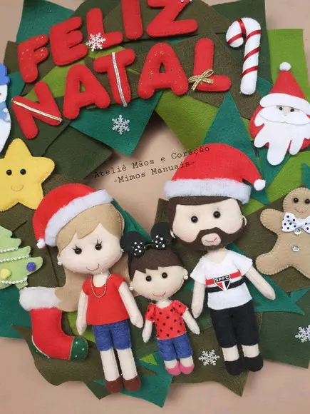 Guirlanda Natalina Família (personalizada)