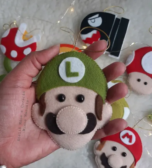 Kit Pingente de Natal Mário Bros