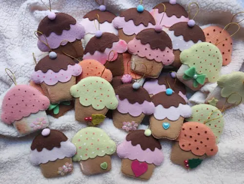 Pingentes de Natal Cup Cake