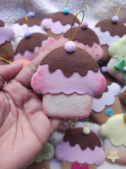 Pingentes de Natal Cup Cake