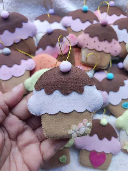 Pingentes de Natal Cup Cake