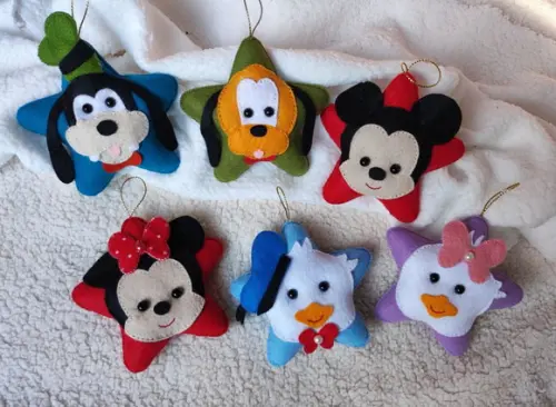 Pingentes de Natal Estrela Turma do Mickey
