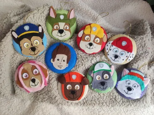 Pingentes de Natal Patrulha Canina