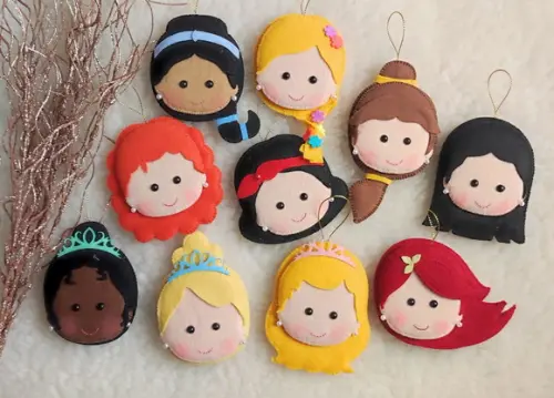Pingentes de Natal Princesas