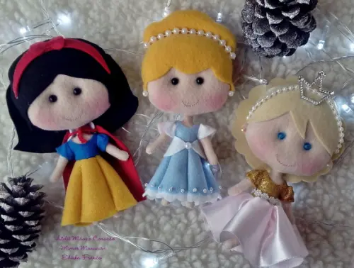 Princesas estilo Pocket, em feltro