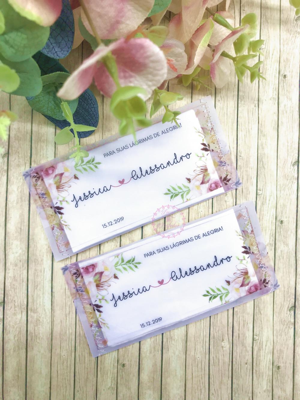 Lágrimas de Alegria Casamento em Papel Vegetal Costurado Floral