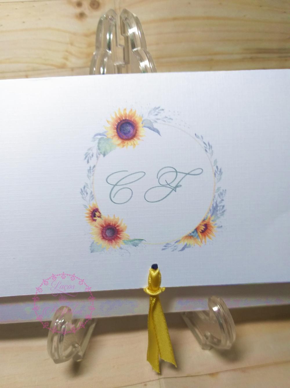 Convite De Casamento Girassol Rústico Campo E Aquarela