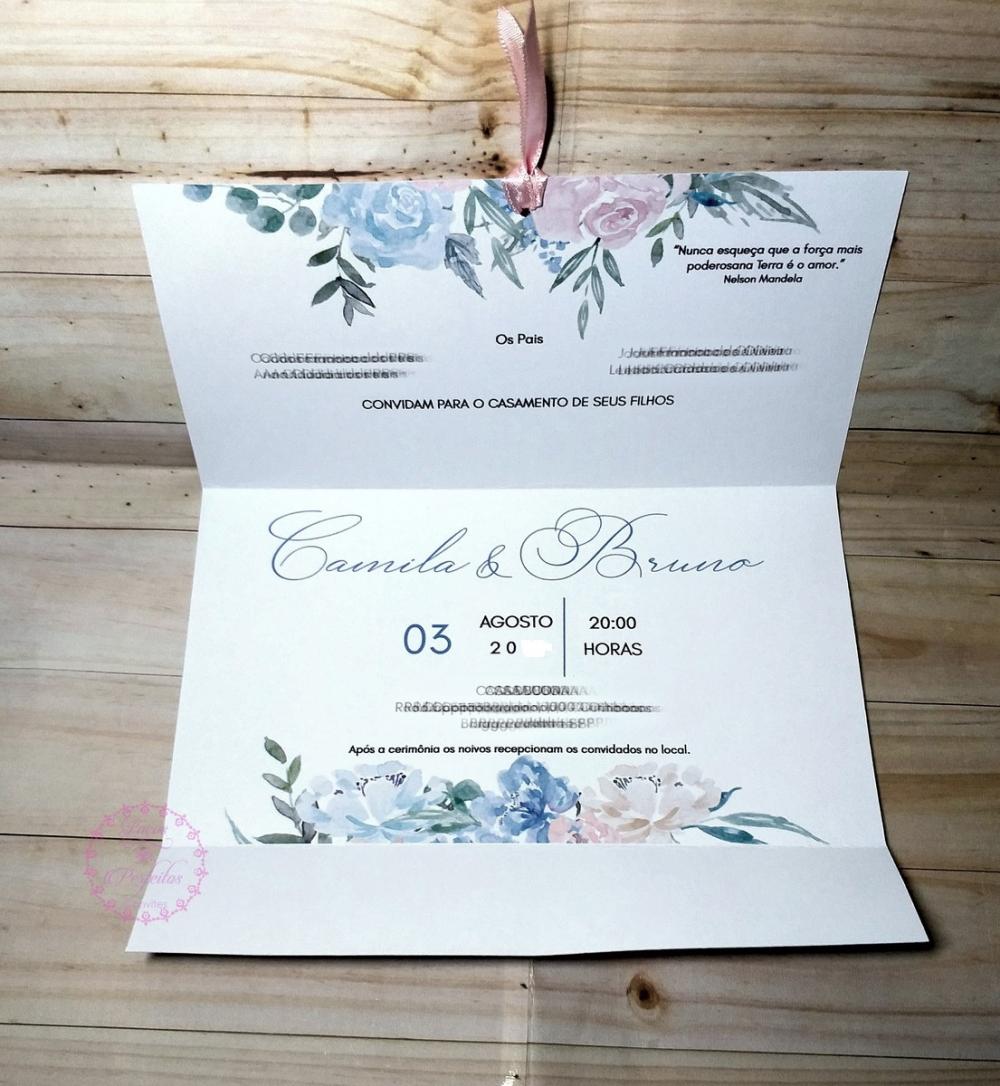 Convite De Casamento Azul Serenity E Rosa Quartzo