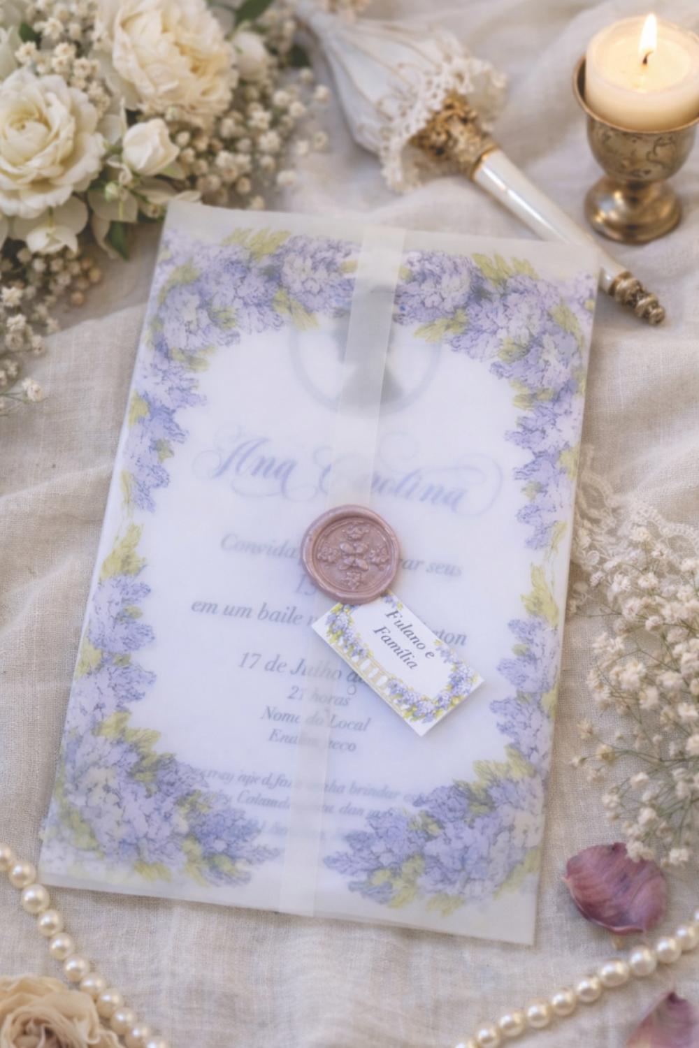 Convite 15 Anos Bridgerton Jornal Lady Whistledown com Lacre de C