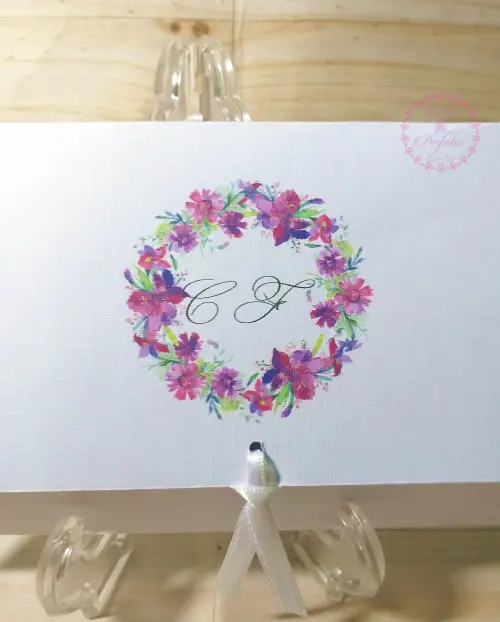 Convite De Casamento Floral Magenta E Fúcsia Aquarela