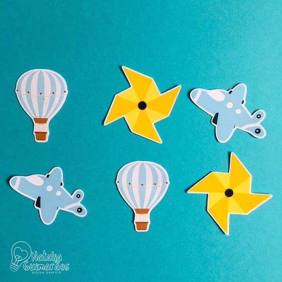 50 Apliques - Balão/avião/catavento