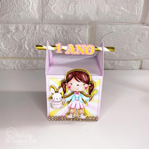 Caixa Canudo Circo Rosa Luxo