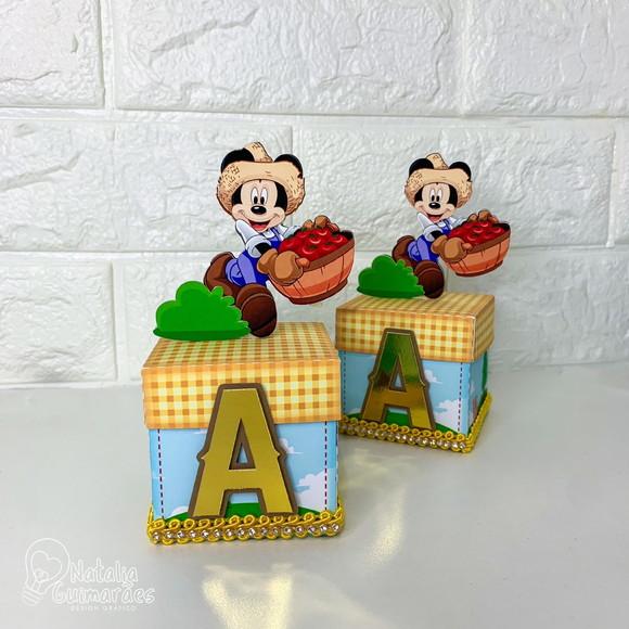 Caixa Cubo Mickey Fazendeiro Luxo