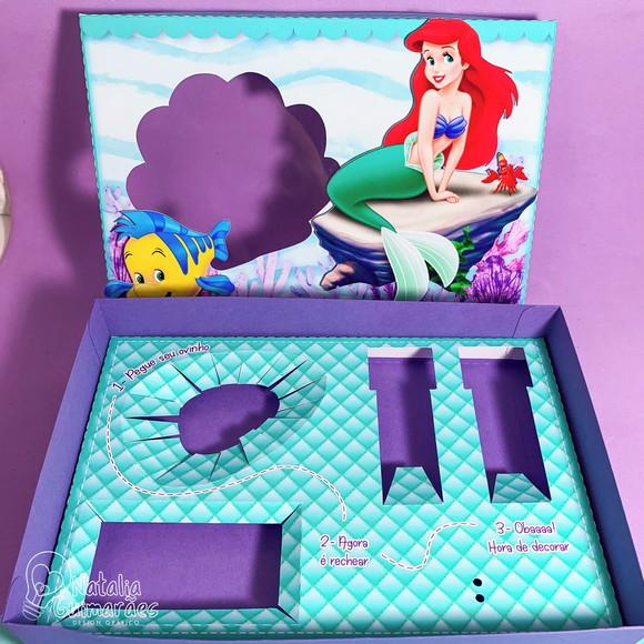 Caixa para Kit Mini Confeiteiro - Ariel Pequena Sereia