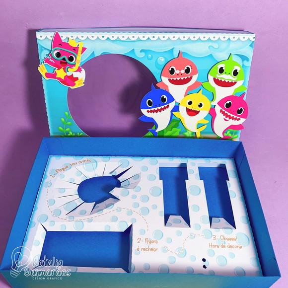 Caixa para Kit Mini Confeiteiro - Baby Shark