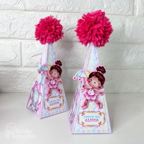 Caixa Pirâmide Circo Rosa