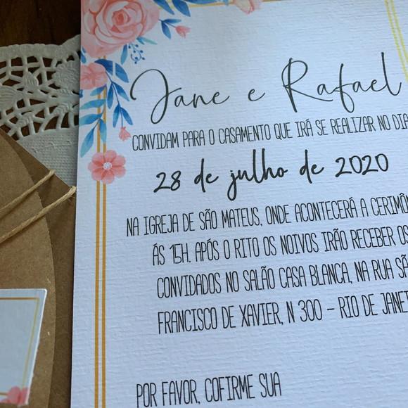 Convite Casamento com Envelope Coração Rustico