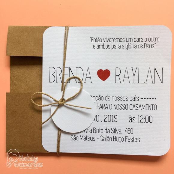 Convite de Casamento - Envelope Kraft Rustico