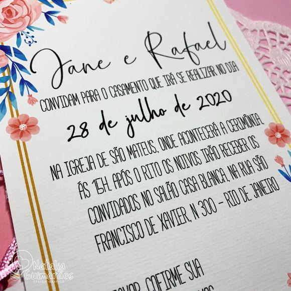 Convite de Casamento com Envelope Coração