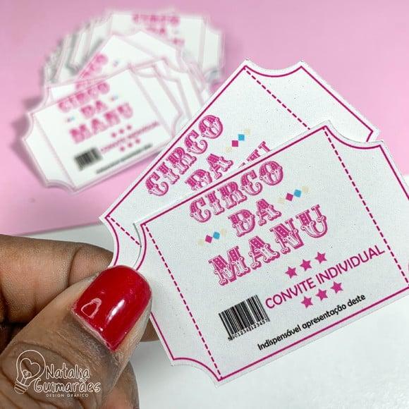 Convite Individual Circo Rosa