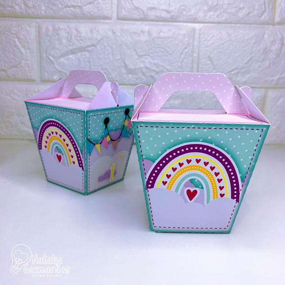 Kit Papelaria Personalizada Arco Íris - 50 Caixas