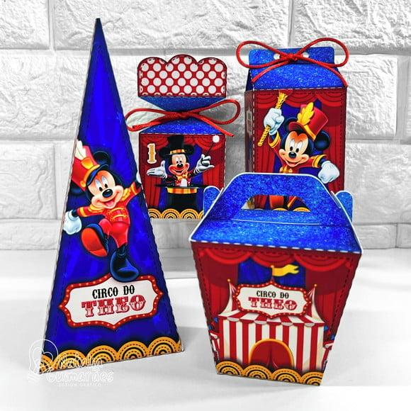 Kit Papelaria Personalizada Circo do Mickey - 20 Caixas