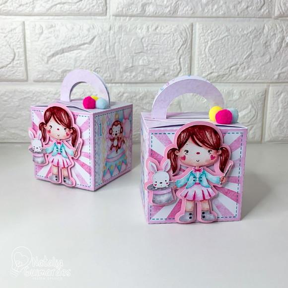 Kit Papelaria Personalizada Circo Rosa - 20 Caixas