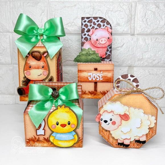 Kit Papelaria Personalizada Fazendinha - 30 Caixas
