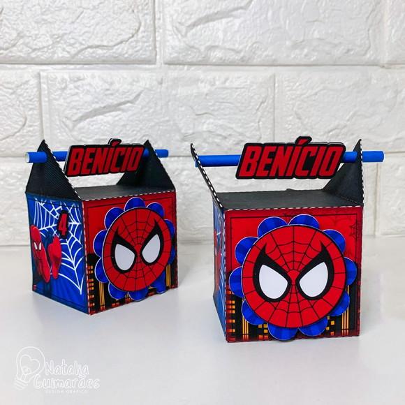Kit Papelaria Personalizada Homem Aranha 50 Caixas