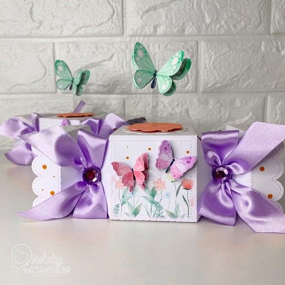 Kit Papelaria Personalizada Jardim das Borboletas 30 Caixas