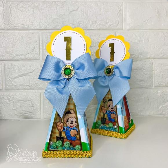 Kit Papelaria Personalizada Mickey Fazendeiro Luxo 50 Caixas