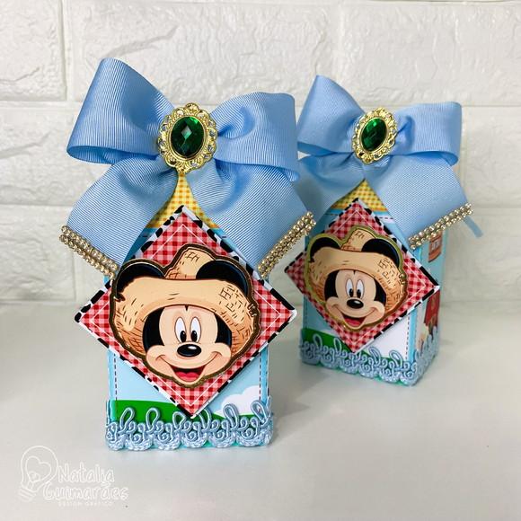 Kit Papelaria Personalizada Mickey Fazendeiro Luxo 50 Caixas