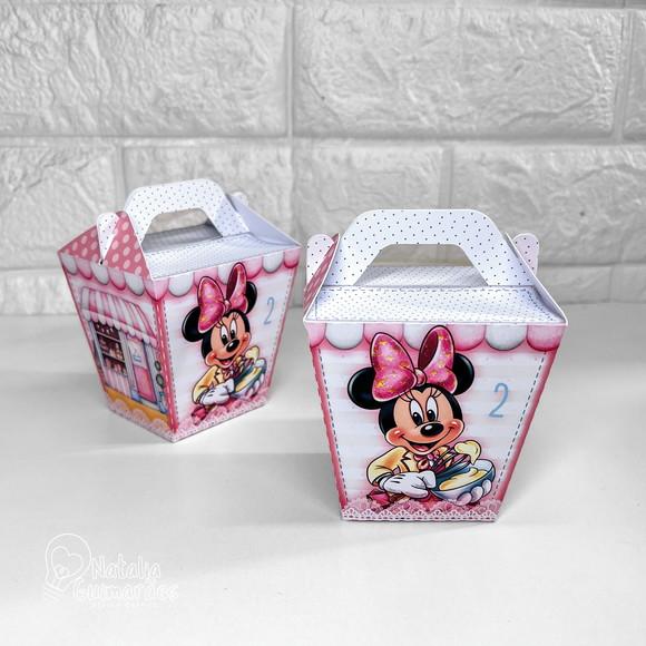 Kit Papelaria Personalizada Minnie Confeiteira - 50 Caixas