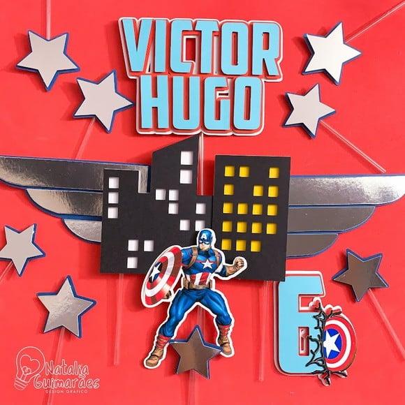 Topo de Bolo Capitão América
