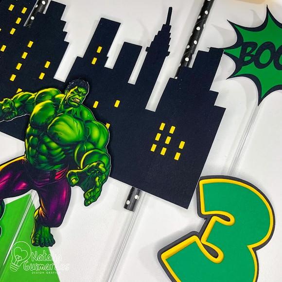Topo de Bolo Hulk