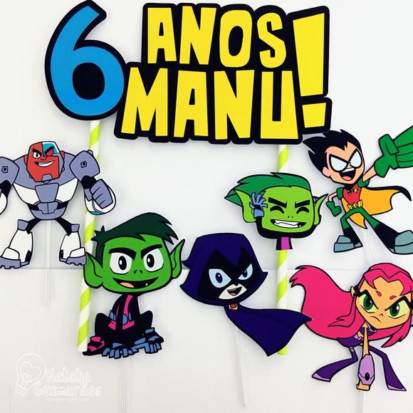 Topo de Bolo Jovens Titãs