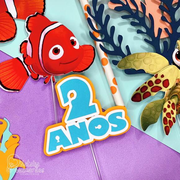 Topo de Bolo Procurando Nemo