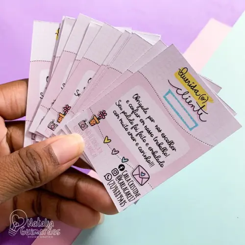 100 Cartões agradecimento - Cartão para Cliente