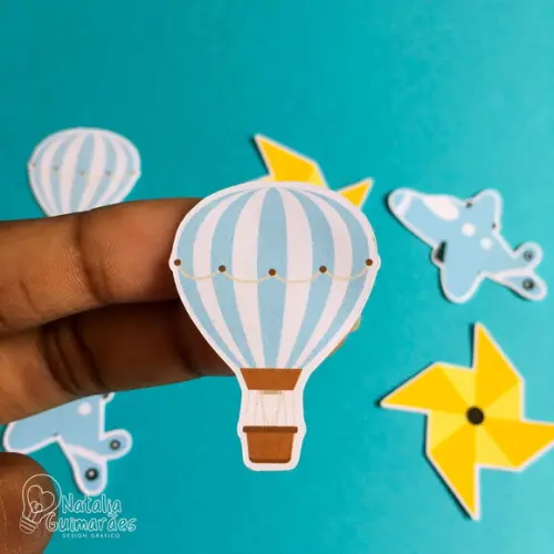 50 Apliques - Balão/avião/catavento
