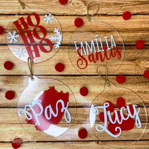 Bolinha de Natal Personalizada / Enfeite de Natal com Nome