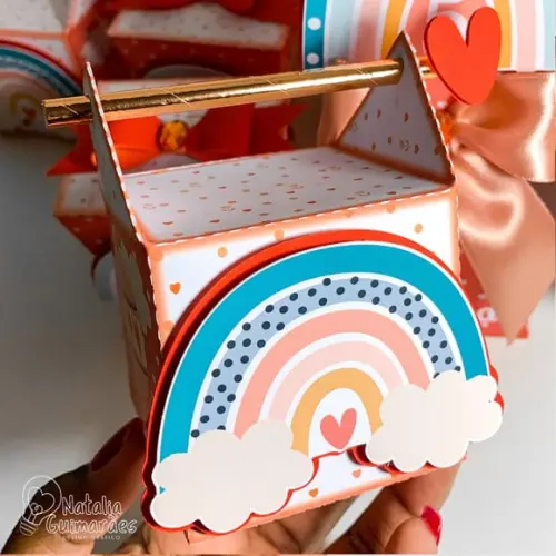 Caixa Canudo Arco Íris Boho