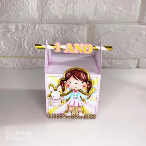 Caixa Canudo Circo Rosa Luxo