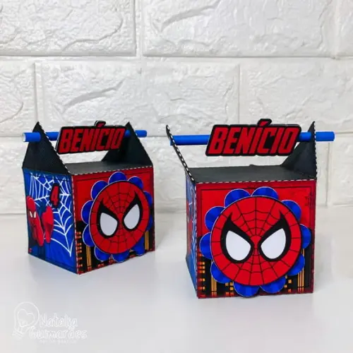 Caixa Canudo Homem Aranha